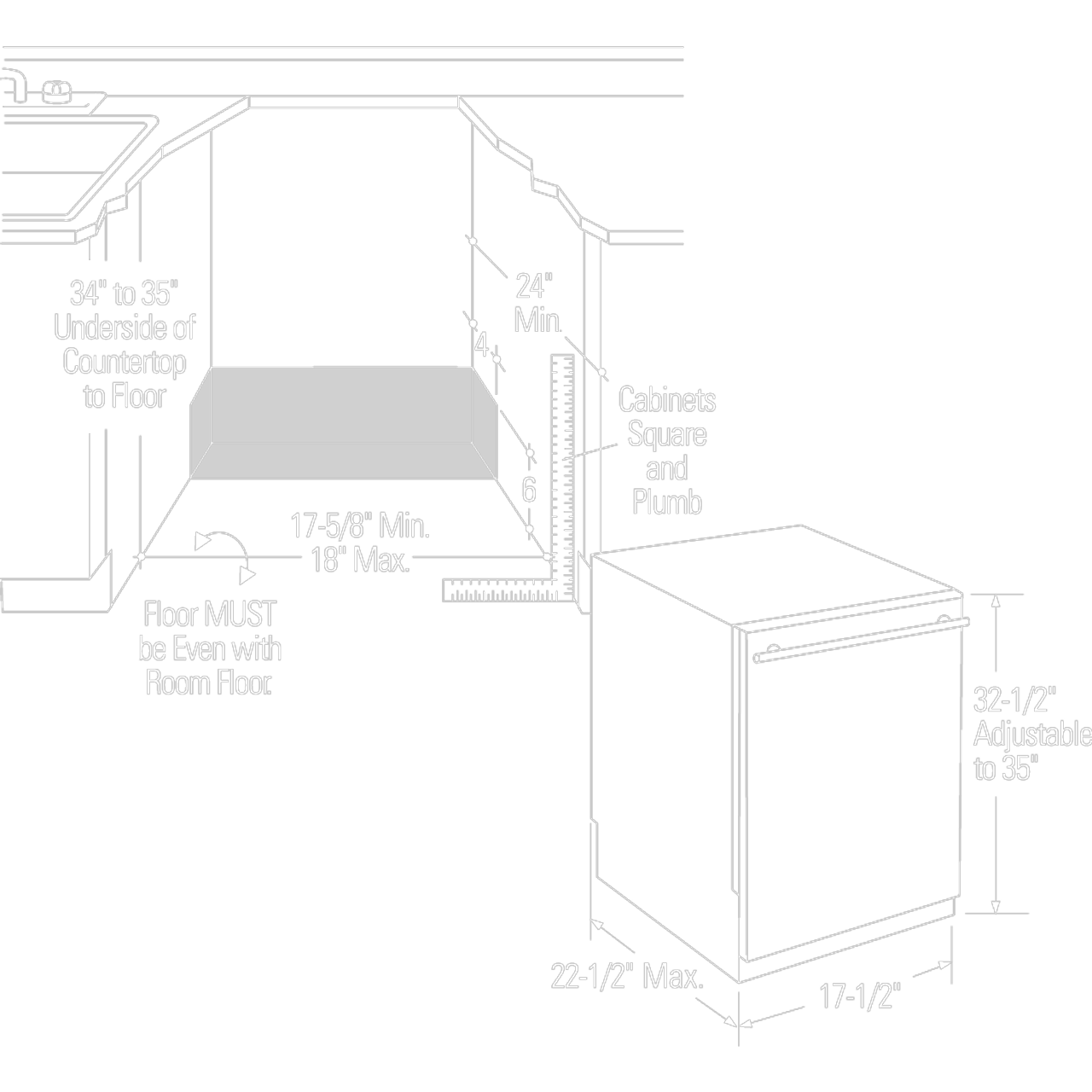 18" Panel-Ready Dishwasher